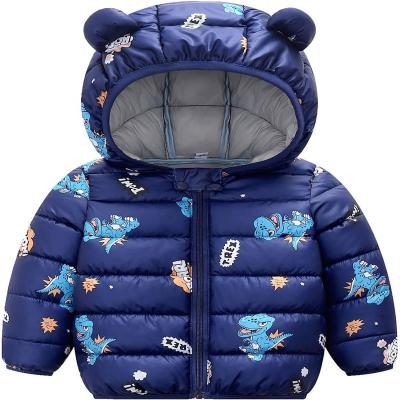 Babys Puffer Jacket with Hood Cute Cartoon Cotton Coats Winter Warm Coat