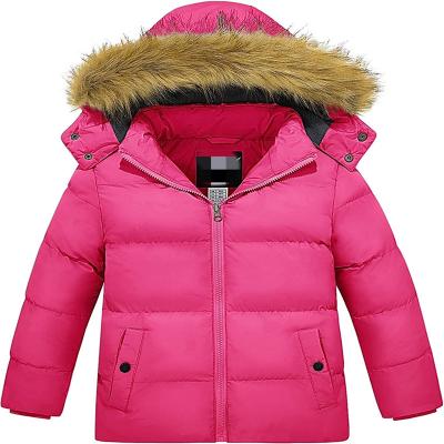 Girls Puffer Jackets Warm Fluffy Fleece Lined Winter Coats with Detachable Hood