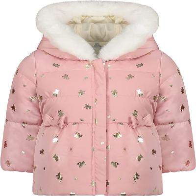 Reversible Puffer Winter Parka Kids Warm Fake Down Coat Hooded Baby Girl Jacket