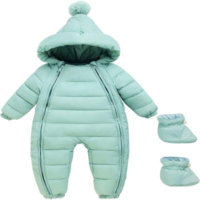 Baby Adorable Snow Wear Hoodie Jumpsuit Winter Double Zip Up Snowsuit