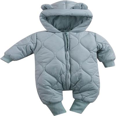 Infant Baby Boys Girls Clothing Hooded Fake Down Jumpsuit Romper Winter Warm Overalls