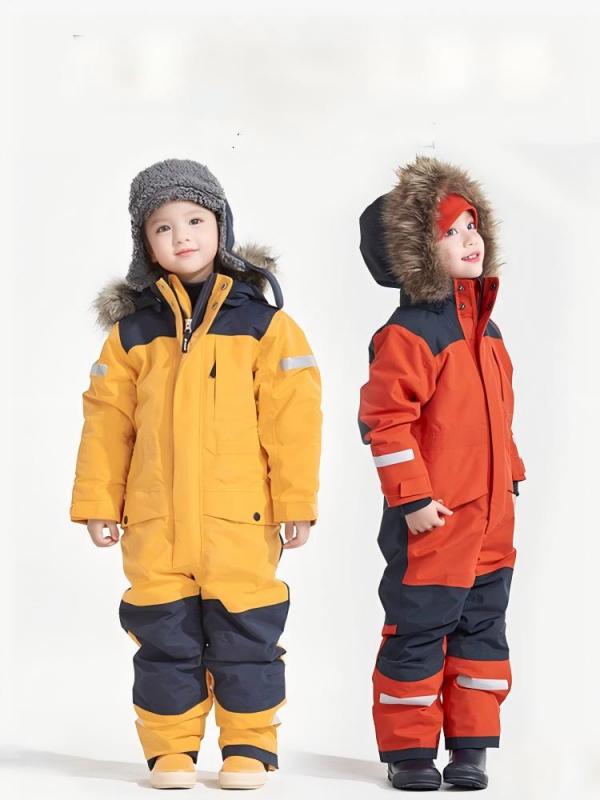 Ski  set ,ski overall ,Kid's ski overall ,Ski suit  for children, thickened, warm, windproof and waterproof cotton-padded winter outdoor wear