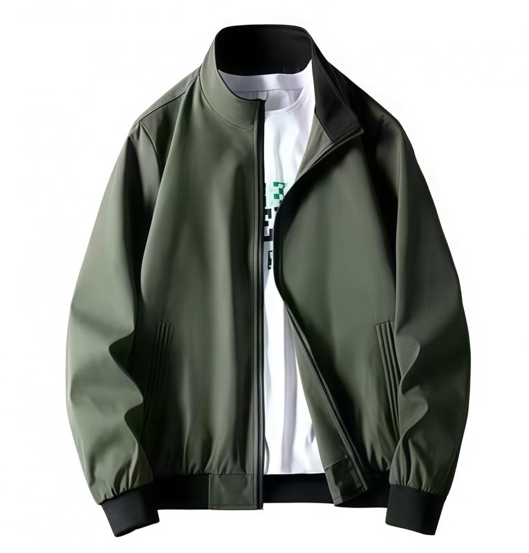 Men stand collar bomber jacket