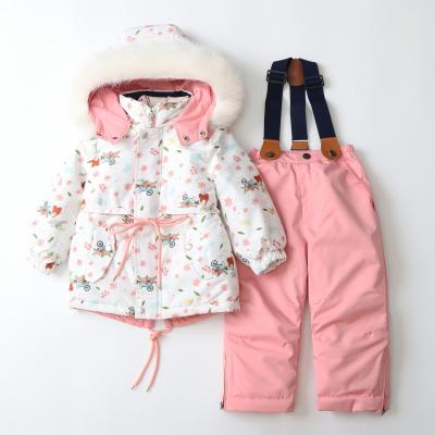 Jacket Outdoor Snow Jacket Fashionable Ski Wear Jacket   Custom Children Winter Clothes Kids Snowsuit Children Baby Suit With Hood Sports Winter Insulated Jacket Set
